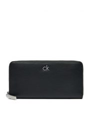 Calvin Klein Duży Portfel Damski Ck Daily Large Zip Around_Pbl K60K612850 Czarny. Czarne portfele Calvin Klein, bez wzorów, ze skóry. Za 239.99 zł.