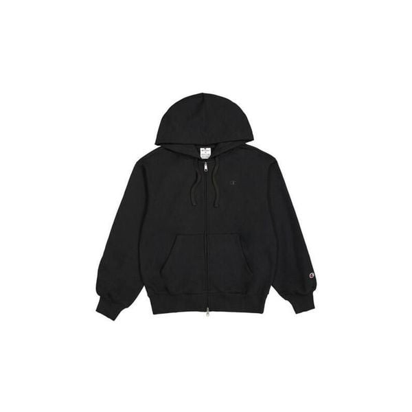 Bluza damska Champion Full Zip Hoodie Sweatshirt 117787. Czarne bluzy Champion, l, bez wzorów, bez ramiączek, bez kaptura. Za 213.00 zł.