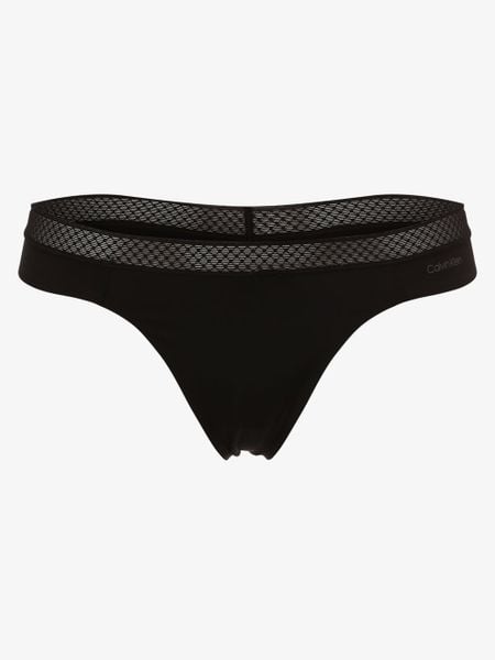Calvin Klein Stringi Kobiety Sztuczne włókno czarny, XS. Czarne stringi Calvin Klein, bez wzorów, z mikrofibry. Za 109.95 zł.