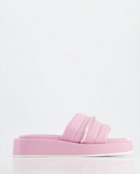 KLAPKI DAMSKIE TAS-384 ROSE. Czerwone klapki Venezia, bez wzorów, ze skóry, bez obcasa, bez zapięcia. Za 129.00 zł.
