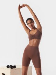 4F Legginsy kolarki treningowe z materiałów z recyklingu damskie 4F x Anna Lewandowska M. Brązowe legginsy 4f, bez wzorów, z dzianiny, sportowe. W wyprzedaży za 89.99 zł.