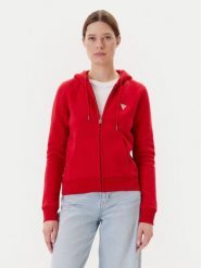 Guess Jeans Bluza W4YQ03 KC811 Czerwony Regular Fit. Czerwone bluzy Guess Jeans, xs, z aplikacjami, z bawełny, bez kaptura. Za 389.99 zł.