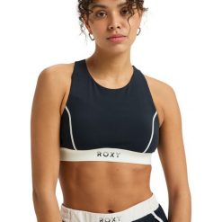 Dla Kobiety BOLD MOVES 2.0 Czarny. Czarne biustonosze sportowe Roxy, bez wzorów, z elastanu. W wyprzedaży za 196.00 zł.