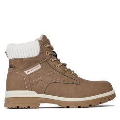 Trapery Whistler. Brązowe traperki WHISTLER, bez wzorów, bez obcasa, bez zapięcia. Za 379.99 zł.