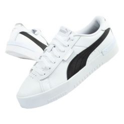 Buty sportowe Puma Jada 386401 03 biało-czarne białe. Białe buty treningowe bez wzorów, ze skóry, bez zapięcia. Za 265.16 zł.