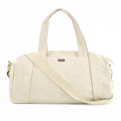Materiałowa torba sportowa Solier SM05 Shala - beż. Brązowe torby podróżne bez wzorów, z materiału, na ramię, duże. Za 76.99 zł.