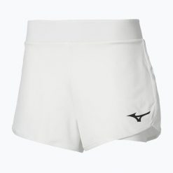 Spodenki damskie Mizuno Flex. Białe szorty sportowe Mizuno, bez wzorów, z elastanu, na fitness i siłownię. Za 129.99 zł.