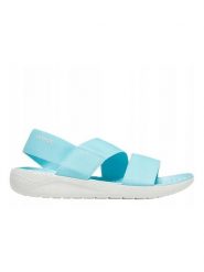 Crocs Sandały w kolorze błękitnym rozmiar: 42/43. Niebieskie sandały Crocs, bez wzorów, klasyczne, z otwartym noskiem, bez obcasa, bez zapięcia. Za 114.17 zł.