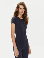 Gina Tricot T-Shirt 21287 Granatowy Slim Fit. Niebieskie t-shirty Gina Tricot, m, bez wzorów, z wiskozy, bez kołnierzyka, bez ramiączek. Za 49.99 zł.