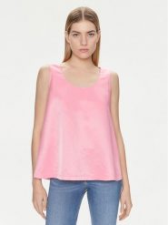 United Colors Of Benetton Top 5XONDQ06Z Różowy Relaxed Fit. Czerwone topy United Colors Of Benetton, s, bez wzorów, z wiskozy, bez kołnierzyka, bez ramiączek. Za 149.99 zł.