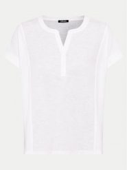 Olsen Bluzka 11104802 Biały Regular Fit. Białe bluzki Olsen, bez wzorów, z bawełny, bez kołnierzyka, bez ramiączek. Za 199.99 zł.