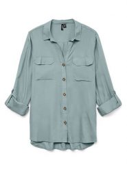 Vero Moda Koszula w kolorze zielonym rozmiar: M. Zielone koszule Vero Moda, m, bez wzorów, bez kołnierzyka, bez ramiączek. Za 97.28 zł.