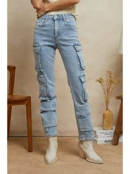Plume Dżinsy "Mollo" - Slim fit - w kolorze błękitnym rozmiar: M. Niebieskie jeansy Plume, m, bez wzorów, klasyczne, z podwyższonym stanem. Za 194.15 zł.