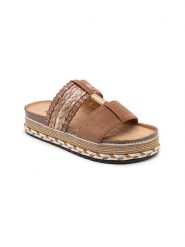 Foreverfolie Klapki w kolorze jasnobrązowym rozmiar: 37. Brązowe klapki Foreverfolie, bez wzorów, klasyczne, z otwartym noskiem, bez obcasa, na platformie, bez zapięcia. Za 88.02 zł.