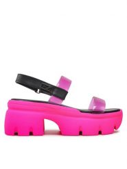 Giuseppe Zanotti Sandały E200081 Różowy. Czerwone sandały GIUSEPPE ZANOTTI, bez wzorów, ze skóry, bez obcasa, na słupku, bez zapięcia. Za 2,019.00 zł.