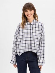 Drykorn Bluzka damska - Oshia Kobiety Bawełna biały|niebieski|czarny w kratkę, 40. Białe bluzki DRYKORN, bez wzorów, z bawełny, eleganckie, bez kołnierzyka, bez ramiączek. Za 699.95 zł.