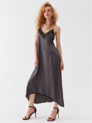 Zadig&Voltaire Sukienka codzienna Risty WWDR00051 Szary Regular Fit. Szare sukienki Zadig&Voltaire, na co dzień, xs, bez wzorów, z jedwabiu, bez kołnierzyka, bez ramiączek, proste. Za 1,719.00 zł.