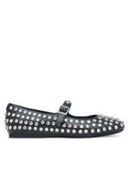 Guess Baleriny FLTKDL ELE02 Czarny. Czarne baleriny Guess, z aplikacjami, ze skóry, bez obcasa, bez zapięcia. Za 339.99 zł.