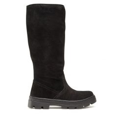 Kozaki Lasocki. Czarne kozaki Lasocki, bez wzorów, bez obcasa, na płaskiej podeszwie, bez zapięcia. Za 184.99 zł.