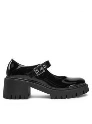 DeeZee Półbuty 8-508-2 Czarny. Czarne półbuty wsuwane DeeZee, bez wzorów, ze skóry, bez obcasa, na obcasie. Za 139.99 zł.