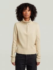 G-Star Sweter w kolorze beżowym rozmiar: XL. Brązowe swetry G-Star, xl, bez wzorów, z bawełny, retro, bez ramiączek. Za 166.32 zł.