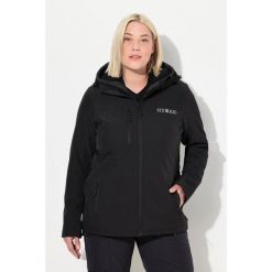 Damskie Kurtka softshell HYPRAR hydrofobowa stretch odblask. Czarne kurtki przejściowe sportowe Ulla Popken, plus size, bez wzorów, z elastanu, bez kaptura, trekkingowe. W wyprzedaży za 383.99 zł.