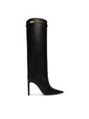 Elisabetta Franchi Kozaki SA-98L-67E2-V850 Czarny. Czarne kozaki Elisabetta Franchi, bez wzorów, ze skóry, bez obcasa, na szpilce, bez zapięcia. Za 3,659.00 zł.