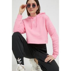 Adidas Originals bluza damska kolor różowy z kapturem gładka. Czerwone bluzy adidas Originals, s, bez wzorów, z bawełny, bez ramiączek, z kapturem. Za 249.99 zł.