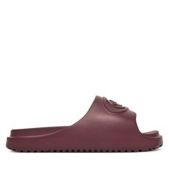 Klapki adidas. Czerwone klapki adidas, bez wzorów, bez obcasa, bez zapięcia. Za 179.99 zł.