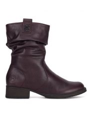 Rieker Botki Z9583-35 Bordowy. Czerwone botki Rieker, bez wzorów, z materiału, bez obcasa, na płaskiej podeszwie, bez zapięcia. Za 265.99 zł.