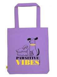 Moses. Torba zakupowa ''Pawsitive Vibes'' w kolorze fioletowym - 42 x 39 cm rozmiar: onesize. Różowe shopper bag Moses, bez wzorów, z materiału, bez dodatków. Za 49.41 zł.