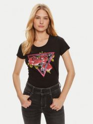 Guess T-Shirt W4YI71 J1314 Czarny Regular Fit. Czarne t-shirty Guess, s, z aplikacjami, z bawełny, bez kołnierzyka, bez ramiączek. Za 109.99 zł.