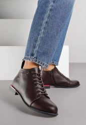 Brązowe Botki Vices Trzewiki Aliff. Brązowe botki Renee, bez wzorów, eleganckie, bez obcasa, na płaskiej podeszwie, bez zapięcia. Za 109.99 zł.