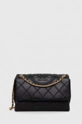 Tory Burch torebka skórzana kolor czarny. Czarne listonoszki Tory Burch, bez wzorów, na ramię, bez dodatków. Za 3,839.90 zł.