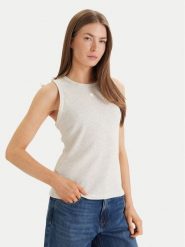 Calvin Klein Jeans Top LV047F232G Beżowy Regular Fit. Brązowe topy Calvin Klein Jeans, m, bez wzorów, z bawełny, bez kołnierzyka, bez ramiączek. Za 169.99 zł.