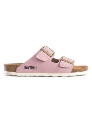BAYTON Klapki "Atlas" w kolorze jasnoróżowym rozmiar: 36. Różowe klapki Bayton, bez wzorów, z materiału, klasyczne, z otwartym noskiem, bez obcasa, bez zapięcia. Za 130.99 zł.