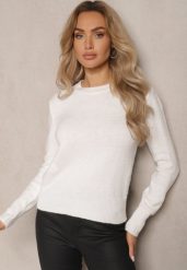 Jasnobeżowy Klasyczny Sweter Porttina. Brązowe swetry Renee, m, bez wzorów, z jeansu, casualowe, bez ramiączek. W wyprzedaży za 79.99 zł.