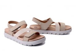 DR. BRINKMANN 710270-08 beige, sandały damskie. Brązowe sandały Dr. Brinkmann, bez wzorów, ze skóry, bez obcasa, bez zapięcia. Za 280.42 zł.