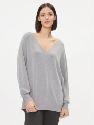 Kontatto Sweter 3M1015 Szary Regular Fit. Szare swetry Kontatto, m, bez wzorów, z wiskozy, bez ramiączek. Za 209.99 zł.