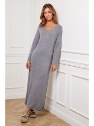 Joséfine Sukienka dzianinowa "Dovel" w kolorze szarym rozmiar: S. Szare sukienki Joséfine, s, bez wzorów, z dzianiny, bez kołnierzyka, bez ramiączek, maxi. Za 105.38 zł.