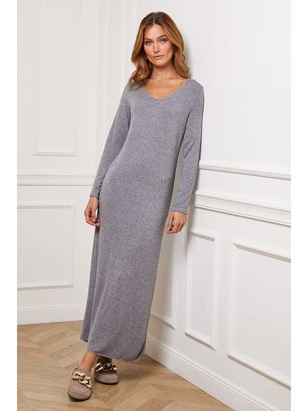 Joséfine Sukienka dzianinowa "Dovel" w kolorze szarym rozmiar: S. Szare sukienki Joséfine, s, bez wzorów, z dzianiny, bez kołnierzyka, bez ramiączek, maxi. Za 105.38 zł.