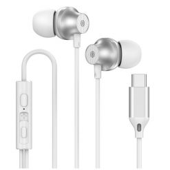 Słuchawki przewodowe Forever EP-02 dokanałowe USB-C białe. Białe słuchawki do biegania Forever. Za 29.90 zł.
