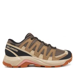 Trekkingi Salomon. Brązowe buty trekkingowe Salomon, z gore-texu, bez zapięcia. Za 609.99 zł.