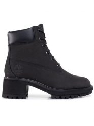 Timberland Trapery Kinsley TB0A25C4001 Czarny. Czarne traperki Timberland, bez wzorów, z nubiku, bez obcasa, bez zapięcia. Za 769.99 zł.