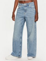 Hugo Jeansy Galeva 50519915 Niebieski Wide Leg. Niebieskie jeansy Hugo, bez wzorów, z bawełny. Za 219.99 zł.