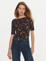 Lauren Ralph Lauren Bluzka 200940521001 Granatowy Slim Fit. Niebieskie bluzki Lauren Ralph Lauren, xs, bez wzorów, z bawełny, bez kołnierzyka, bez ramiączek. Za 159.99 zł.