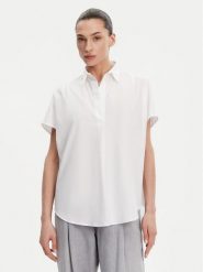 French Connection Koszula 72LZI Biały Relaxed Fit. Białe koszule French Connection, l, bez wzorów, z bawełny, bez kołnierzyka, bez ramiączek. Za 159.99 zł.