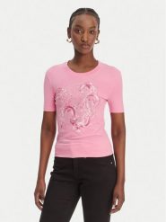 Versace Jeans Couture T-Shirt 80HAHE01 CJ02E Różowy Slim Fit. Czerwone t-shirty Versace Jeans Couture, xl, bez wzorów, z bawełny, bez kołnierzyka, bez ramiączek. Za 739.99 zł.