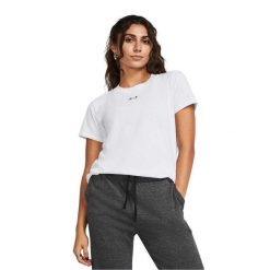 T-Shirt Under Armour Off Campus Core Ss Damskie. Białe t-shirty sportowe Under Armour, m, bez wzorów, z bawełny, bez ramiączek, na fitness i siłownię. Za 205.99 zł.
