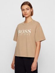 Boss T-Shirt C_Evina_Active 50457388 Beżowy Relaxed Fit. Brązowe t-shirty Boss, xs, bez wzorów, z bawełny, bez kołnierzyka, bez ramiączek. Za 269.99 zł.